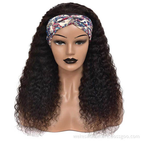 Head band Wigs For Black Women Malaysian Body Wave Human Hair Wigs With Headband Glueless Remy Scarf Headband Wig Human Hair